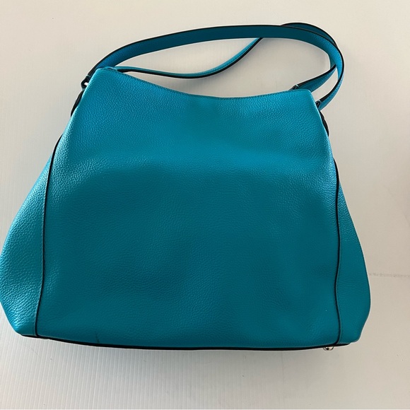 NWT Rare Coach Edie 31 Turquoise Pebbled Leather Satchel Shoulder Bag - Picture 3 of 15